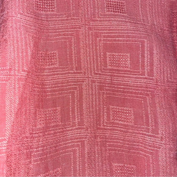 Orange peach crazy horse size large button up short sleeve textured 90s linen - Picture 5 of 9